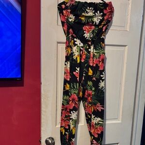 Tropical Floral Print Jumpsuit